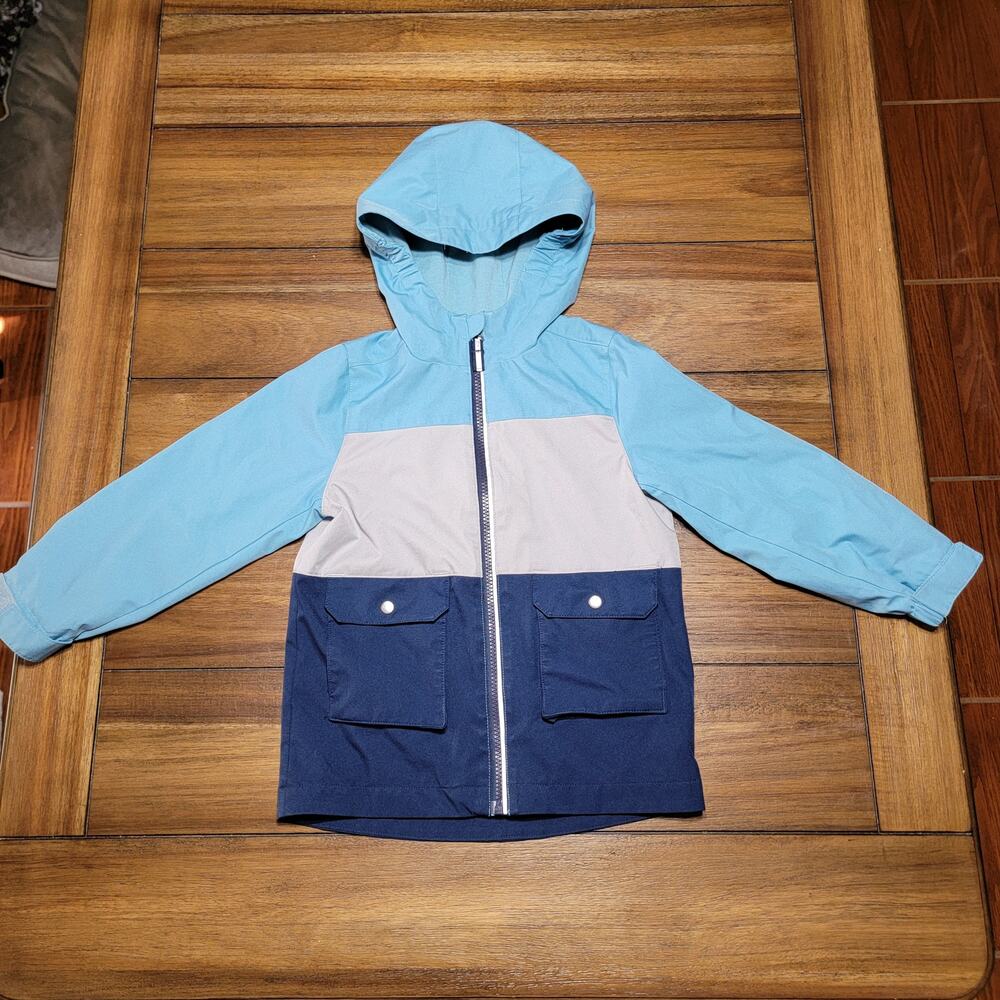 Swiss Tech Toddler Full Zip Blue Hooded Rain Jacket - Size 5T